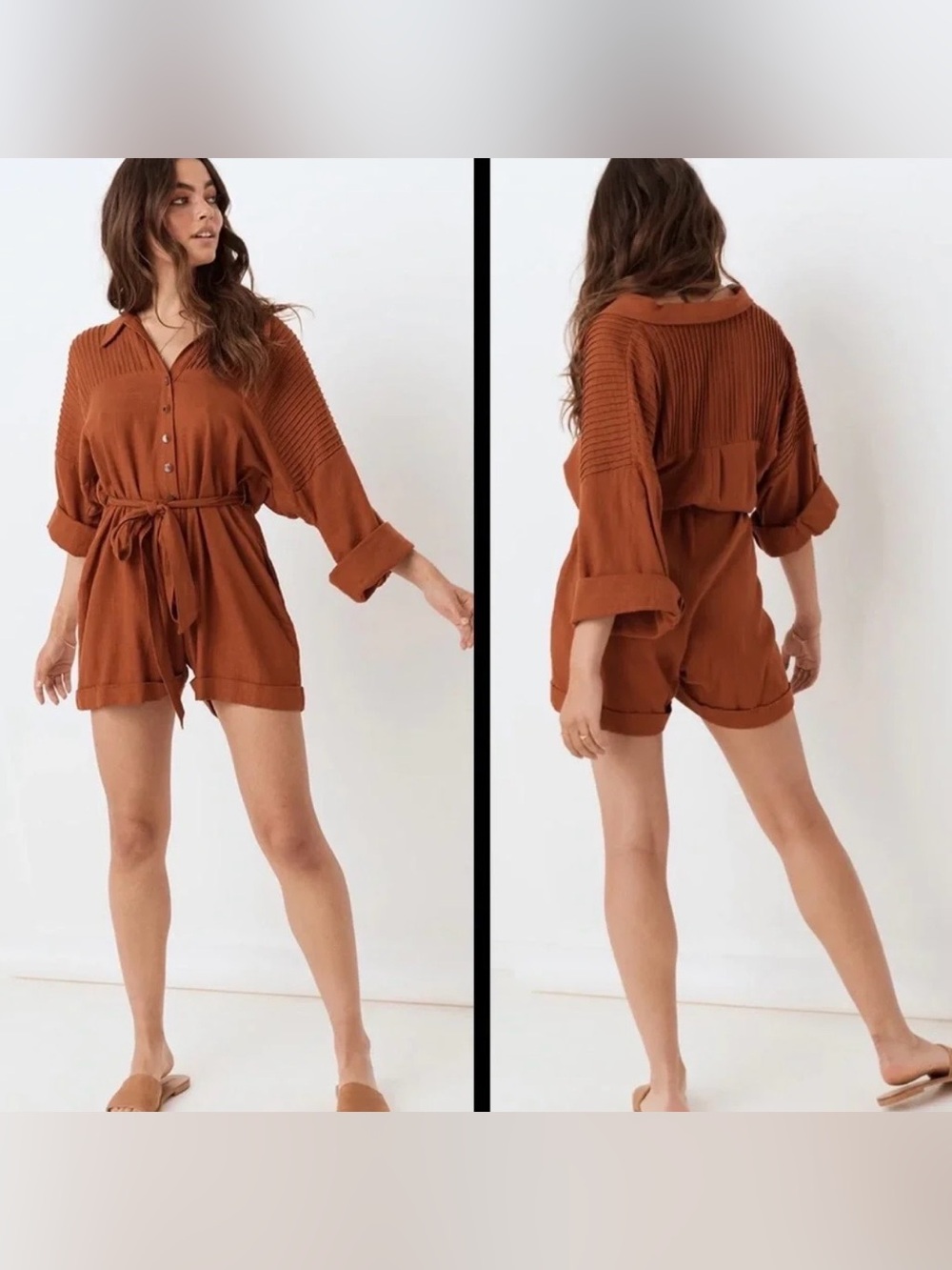 Spell & The Gypsy Rani
Romper Rust Linen Playsuit
XS